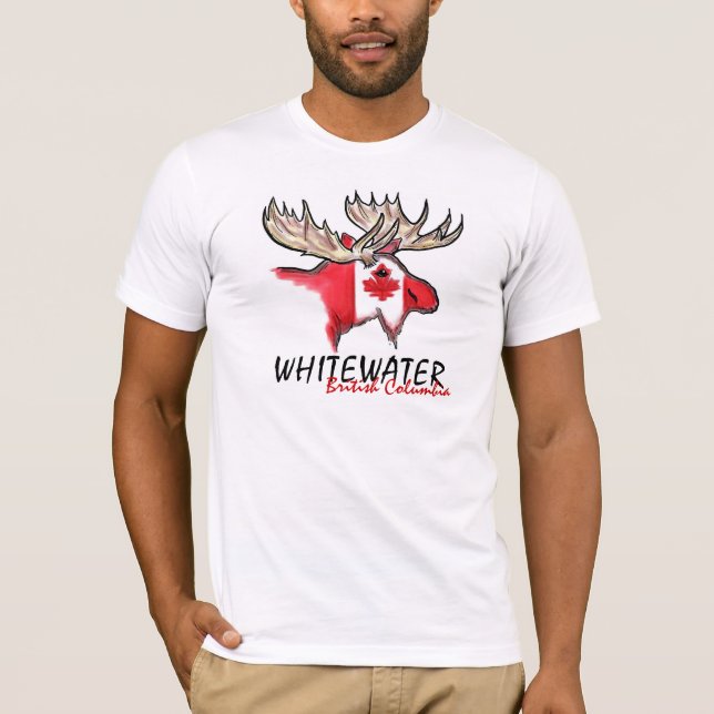 Whitewaters Flaggen-Elcht-stück BC künstlerisches T-Shirt (Vorderseite)