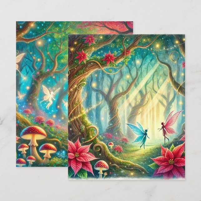 Whitewood & Poinsettia Scrapbook Paper (Vorne/Hinten)