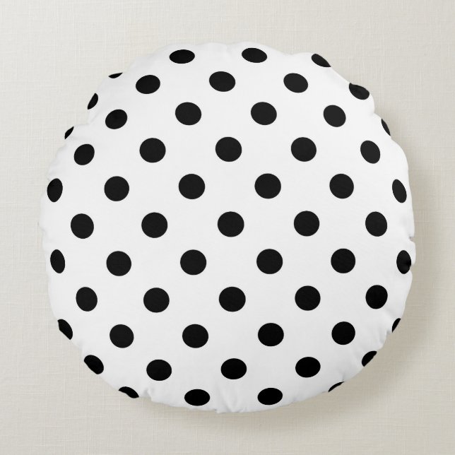 Whitground Polka Dots Design Rundes Kissen (Vorderseite)
