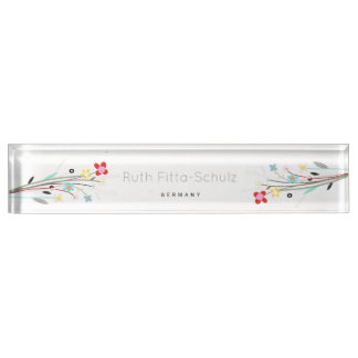 Whitimsical Daisy Custom Text Desk Name Plate Namensplakette