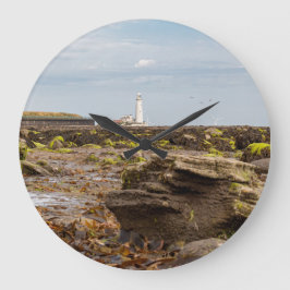 Whitley Bay lighthouse  Große Wanduhr