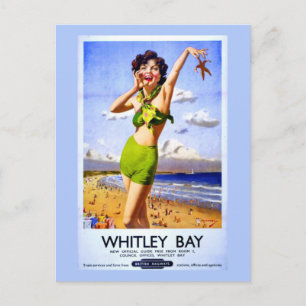 Whitley Bay Vintage Ad Postkarte