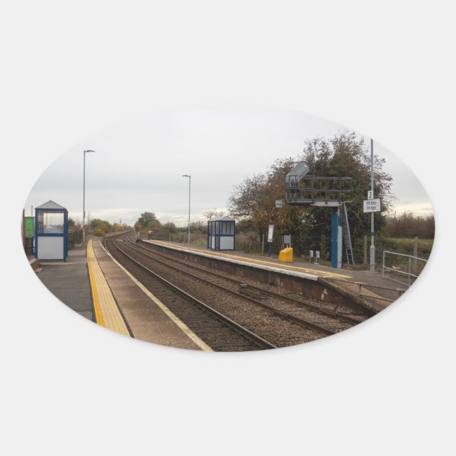 Whitley Bridge Railway Station Ovaler Aufkleber (Vorderseite)