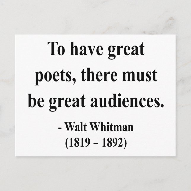 Whitman Quote 12a Postkarte (Vorderseite)