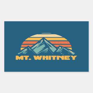 Whitney California Retro Turquoise Rechteckiger Aufkleber