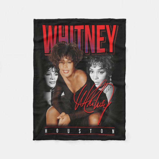 Whitney Houston Retro Foto Collage Fleecedecke (Vorderseite)