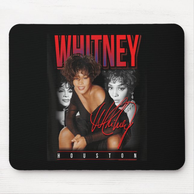 Whitney Houston Retro Foto Collage Mousepad (Vorne)