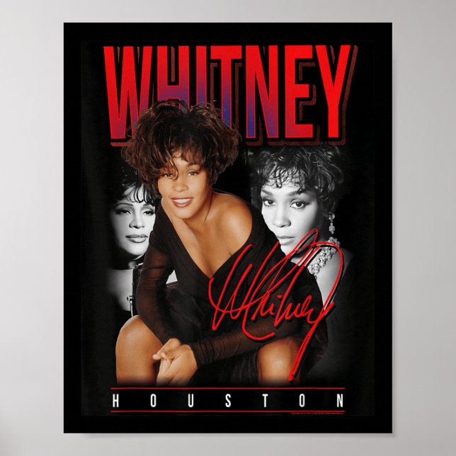 Whitney Houston Retro Foto Collage Poster (Vorne)