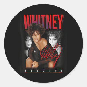 Whitney Houston Retro Foto Collage Runder Aufkleber