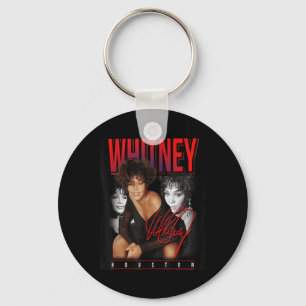 Whitney Houston Retro Foto Collage Schlüsselanhänger
