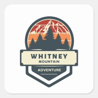 Whitney mountain peak climbing and hiking quadratischer aufkleber