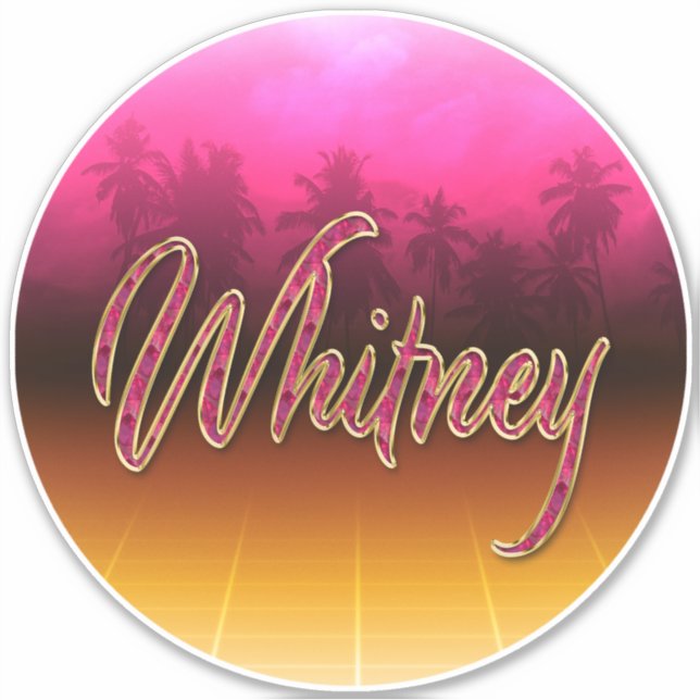 Whitney Vorname Name golden pink Aufkleber Sticker (Vorderseite)