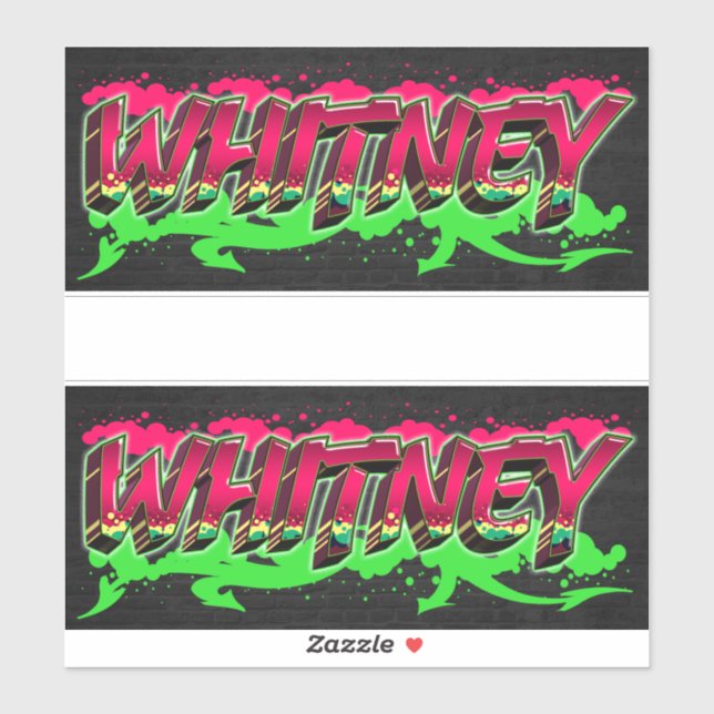 Whitney Vorname Name Graffiti Aufkleber Sticker (Blatt)