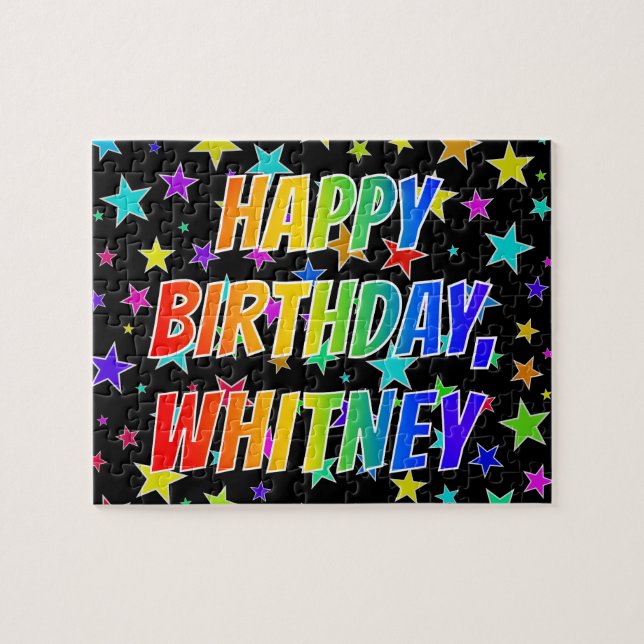 "WHITNEY" Vorname, Spaß "GLÜCKLICHER GEBURTSTAG" Puzzle (Horizontal)