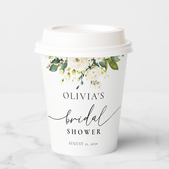 Whitroses Brautparty Paper Cup Pappbecher (Vorderseite)