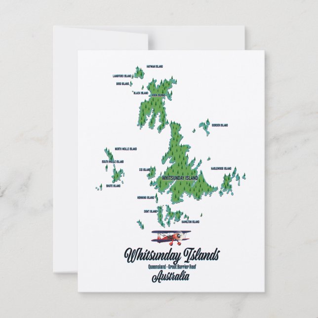 Whitsunday Islands Australia Kartenposter (Vorderseite)