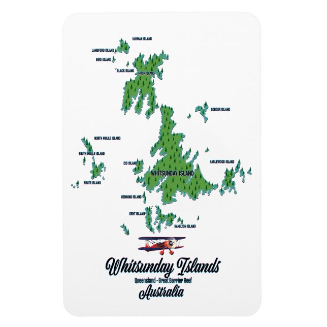 Whitsunday Islands Australia Kartenposter Magnet (Vertikal)