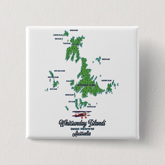 Whitsunday Islands Australien Kartenposter Button (Vorderseite)