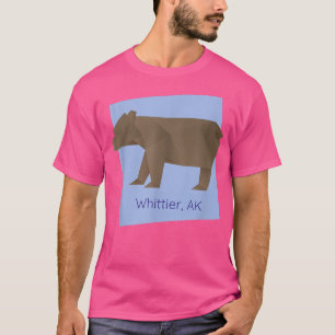 Whittier AK Brown Origami Bear Abstrakt Geometrica T-Shirt