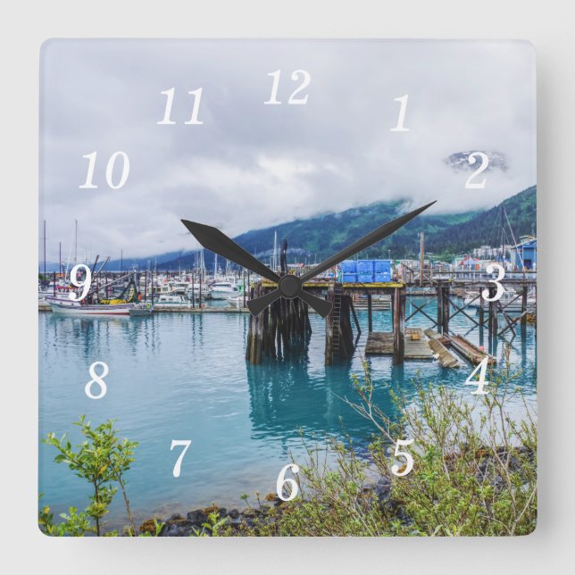 Whittier Alaska Hafen Wall Uhr (Vorderseite)
