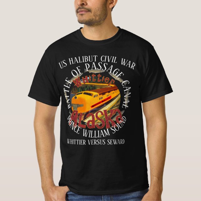 WHITTIER ALASKA HALIBUT KRIEG VERSUS SEWARD 1955-5 T-Shirt (Vorderseite)