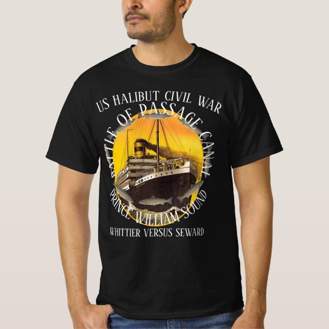 WHITTIER ALASKA HALIBUT KRIEG VERSUS SEWARD 1955-5 T-Shirt (Vorderseite)