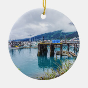 Whittier Alaska Harbor Keramik Ornament
