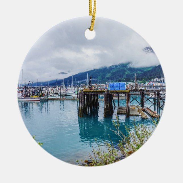 Whittier Alaska Harbor Keramik Ornament (Vorne)