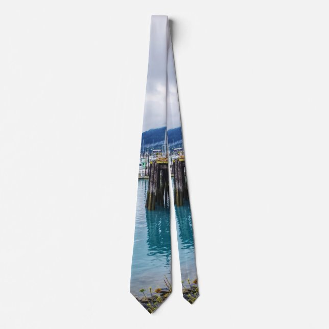 Whittier Alaska Harbor Neck Tie Krawatte (Vorderseite)