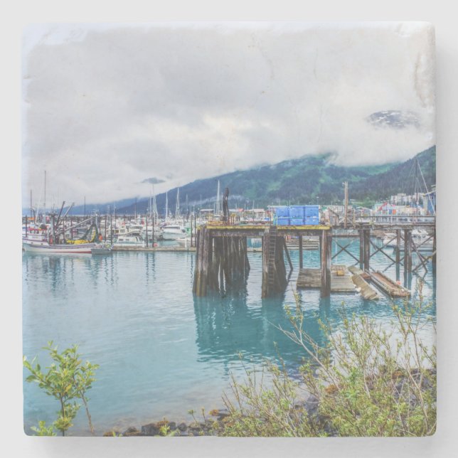 Whittier Alaska Harbor Steinuntersetzer (Vorderseite)