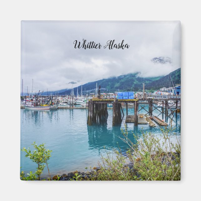 Whittier Alaska Harbour Square Magnet (Vorne)