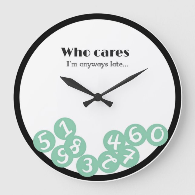 Who cares WALL CLOCK Große Wanduhr (Vorderseite)