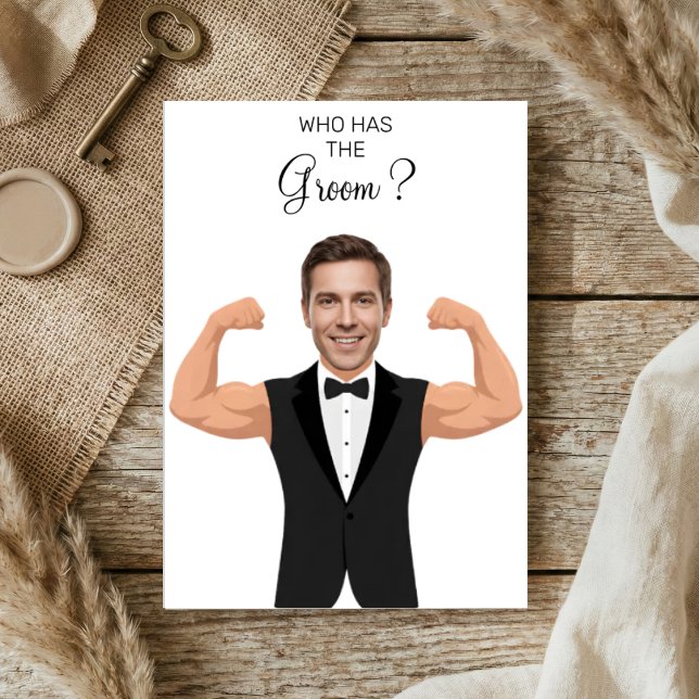 Who Has The Groom Gym Groom Tuxedo Fitness Design Dankeskarte (Von Creator hochgeladen)