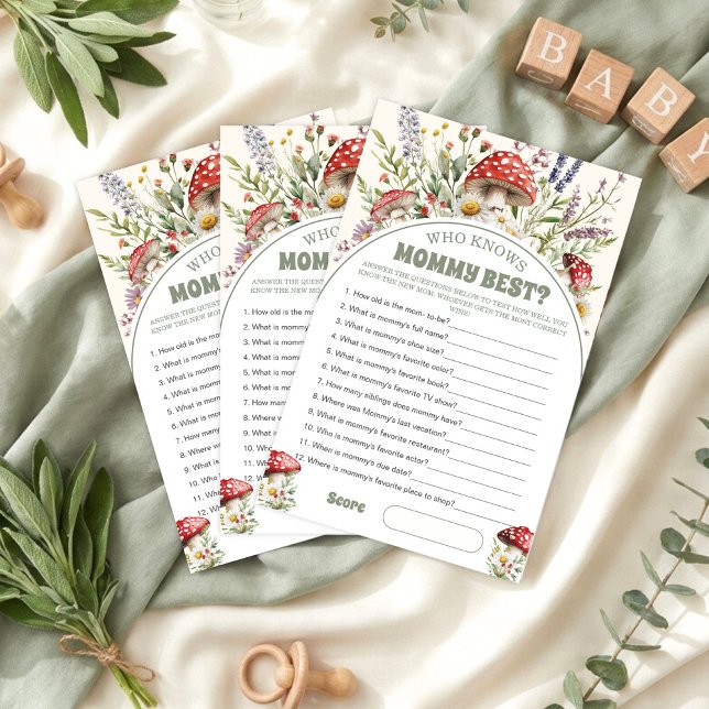 Who knows mommy best Baby Shower Game Card (Von Creator hochgeladen)