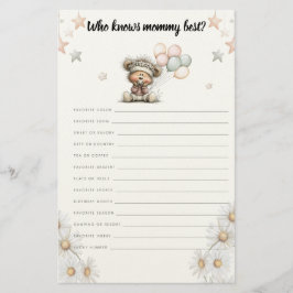 Who knows mommy best game Whimsical Teddy Bear  Briefpapier