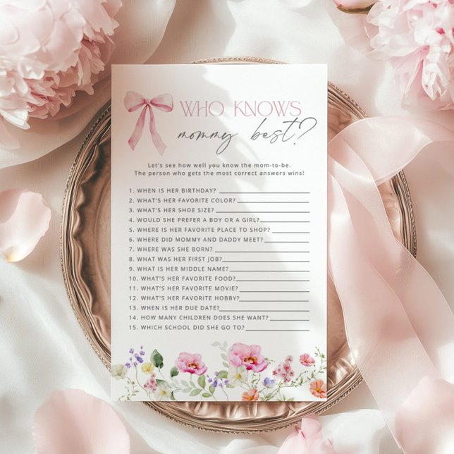  Who knows mommy best Wildflower baby shower game (Von Creator hochgeladen)