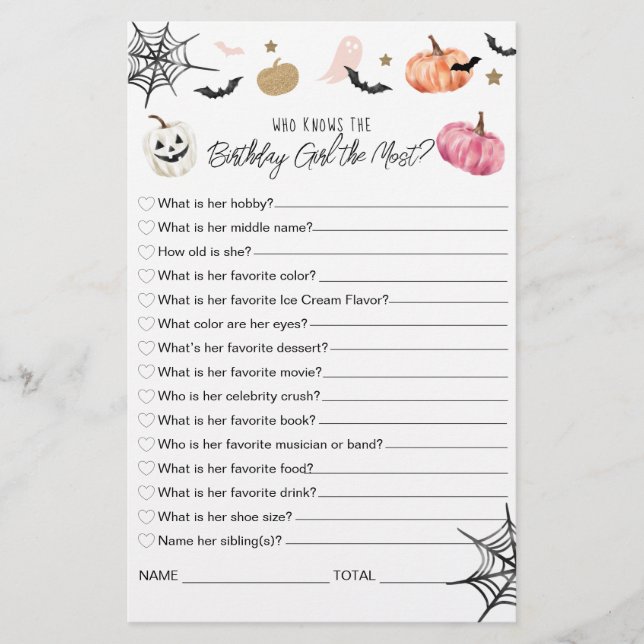 Who knows the birthday girl The Most Halloween (Vorderseite)