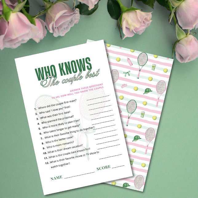 Who Knows the Couple Best Tennis BridalShower Game (Von Creator hochgeladen)