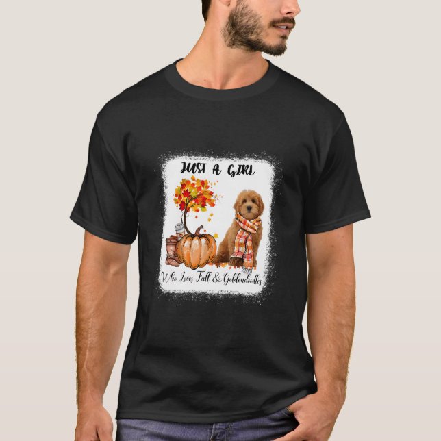 Who Loves Fall And Goldendoodles T-Shirt (Vorderseite)