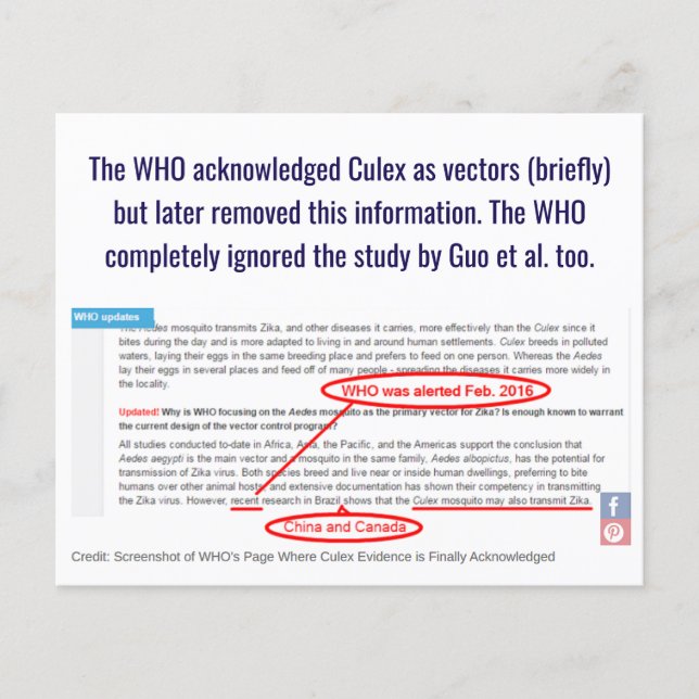 WHO weiß Culex sind Zika Vector von RoseWrites Flyer (Vorne)