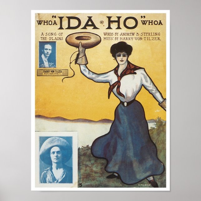 Whoa "Ida Ho" Whoa Vintage Songbook Cover Poster (Vorne)