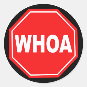 whoa runder aufkleber