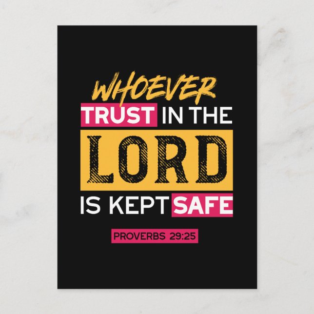 Whoever Trusts in the Lord Is Kept Safe Quote Postkarte (Vorderseite)