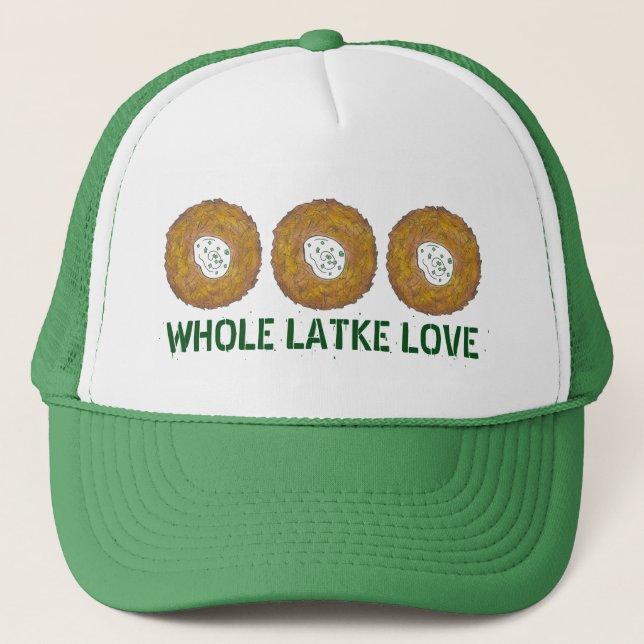 Whole Latke (Lotta) Love Potato Pancakes Hanukkah Truckerkappe (Vorderseite)
