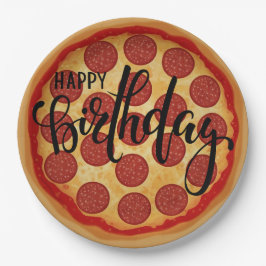 Whole Pizza Happy Birthday Party Design Pappteller