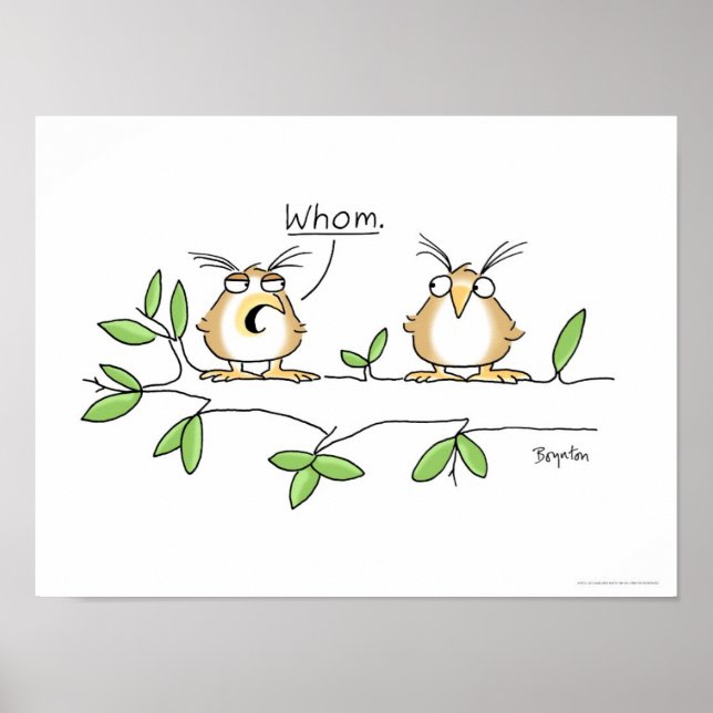 WHOM OWL-Poster von Sandra Boynton Poster (Vorne)