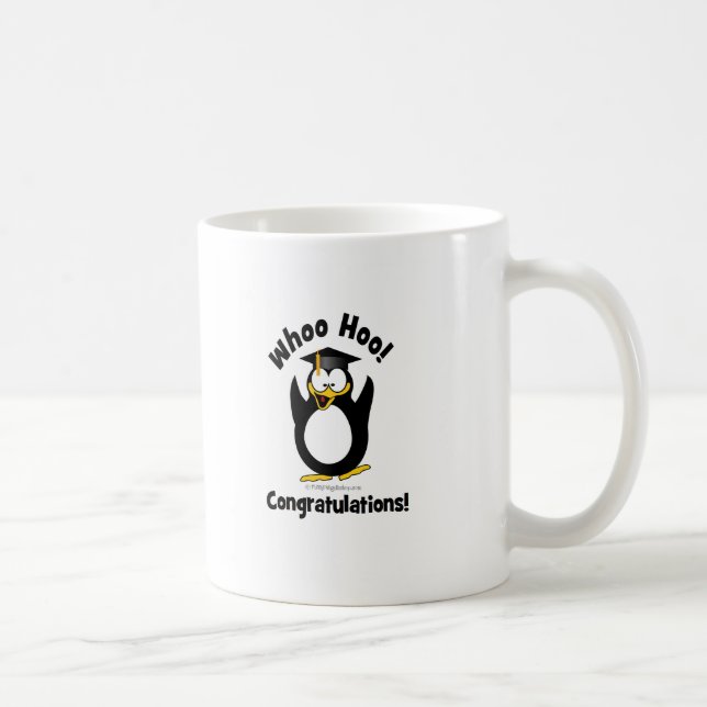 whoo hoo Glückwunsch-Abschluss Penguin Kaffeetasse (Rechts)