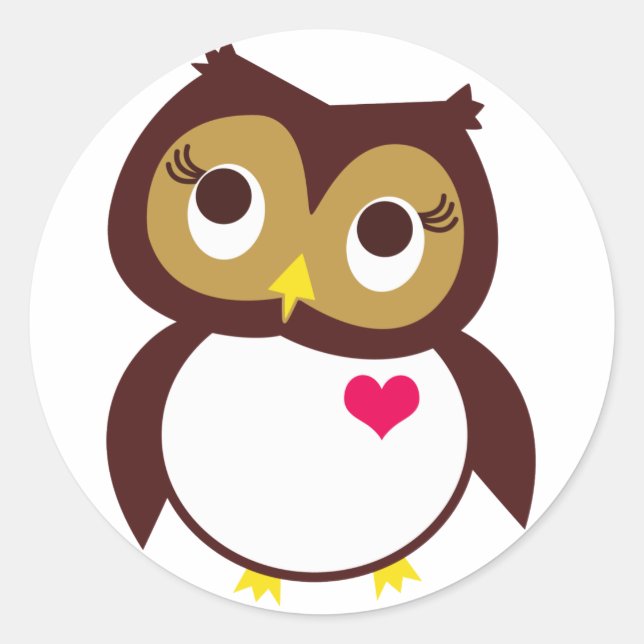 Whoo Liebe dich Runder Aufkleber (Vorderseite)