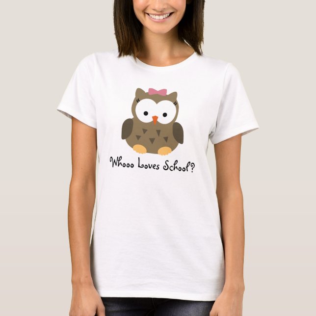 Whooo Liebe-Schule? Niedliches T-Shirt (Vorderseite)