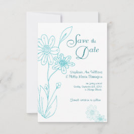 Whoopsie Daisy Simple Aqua Blue Save the Date Einladung
